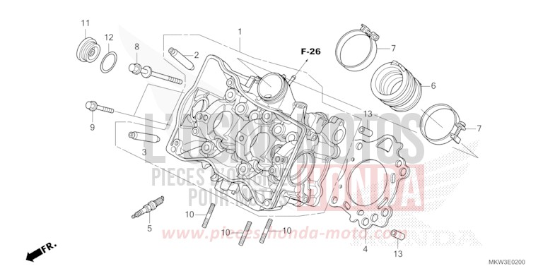 ZYLINDERKOPF von NC750X "Meca" GRAND PRIX RED (R380) von 2021